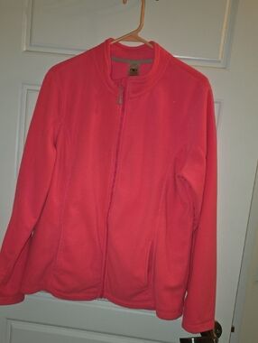 Avalon Coral Pink Full-Zip Fleece Jacket